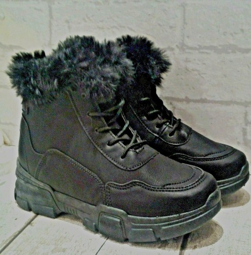 Ladies black lace fur - , trim