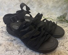 Dr. Scholls Tegua Sandal Black Women Size 9 Beach Strappy Walking touch fastener