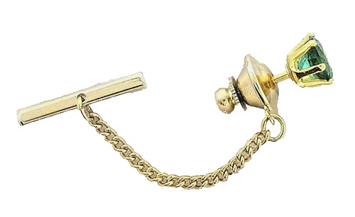 Tie tack green men carat - tack,