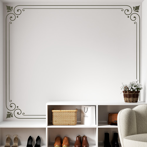 Lazare damask corner stencil - lazare,