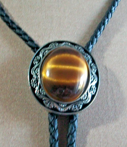 B50 western bolo tie tiger - western,