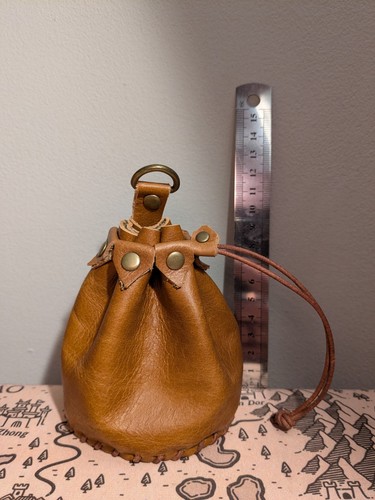 Leather dice bag - bag, /