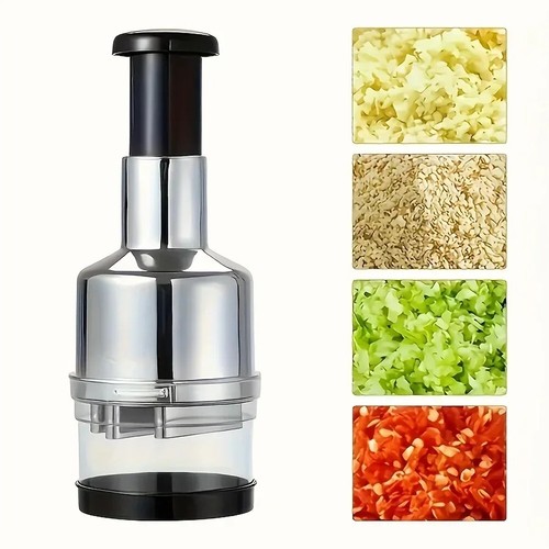 Stainless steel garlic press - stainless,