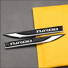 2Pcs Black Metal Turbo Car