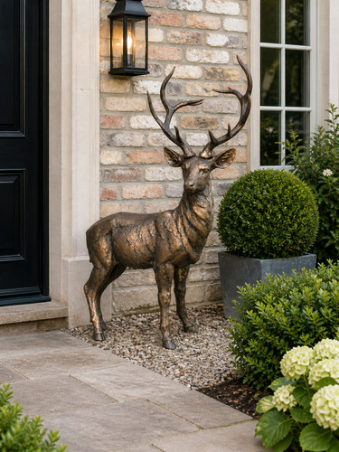 Large bronze effect stag - bronze,