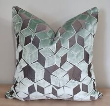 Designers Guild Fitzrovia Duck Egg & Omega Velvet Cushion Cover 45x45 cm