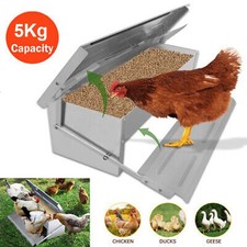 5KG AUTOMATIC CHICKEN FEEDER POULTRY FEEDING TROUGH BIRD FOOD BOWL DUCK HEN