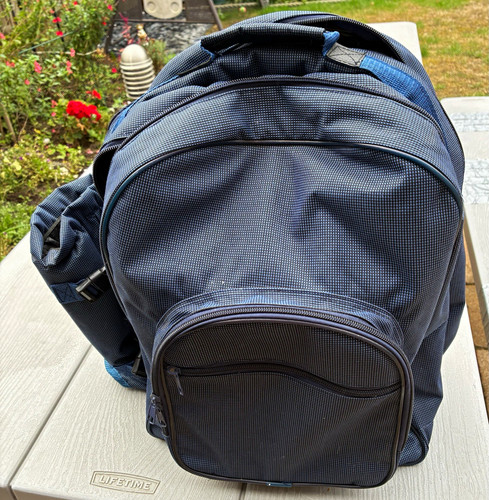 Blue picnic backpack set - picnic,