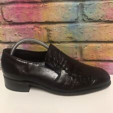 Grenson Footmaster Men’s Designer Mahogany Brown Leather Slip On Shoes UK Size 6