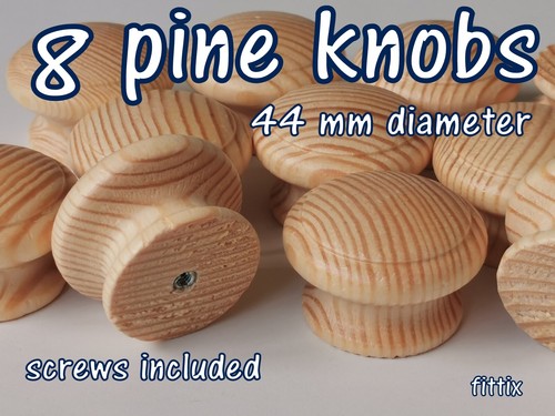 Set pine wooden knobs - 8,