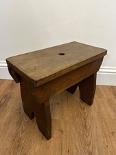 Vintage Milking Stepstool Footstool Stool Plant Stand Primitive Wooden Oak