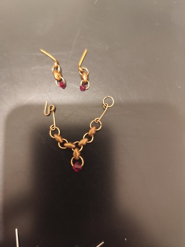 Handmade necklace earrings - &,
