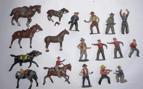 Vintage metal cowboys toys - metal,