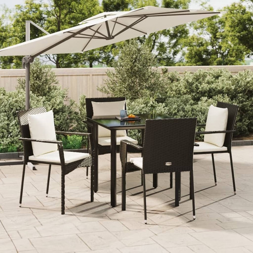 Garden dining set black poly - dining,