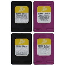 2x Refilled HP 301XL Black &