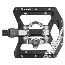 2x Exustar Combination Pedals E-PM827 SPD Compatible Aluminium CrMo Axle Blac...