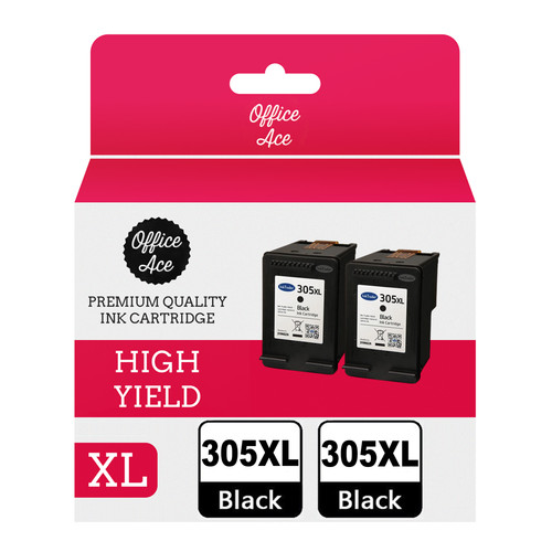 Refilled 305xl black ink x2 - hp,