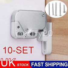 10x PUSH TO OPEN CATCH Cupboard Cabinet Door Spring Loaded Touch Release + Screw