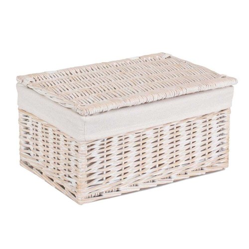 White wash wicker storage - white,