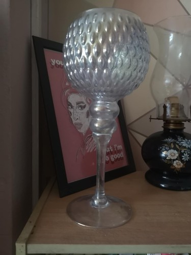 Long stem glass iridescent - glass,