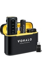 Wireless Lavalier Microphone System 2 Transmitter and 1 Receiver Video Recording