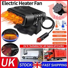 200W Car Heater Portable Electric Heating Fan Defogger Defroster Demister 24V UK