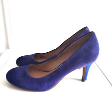 Roberto Viannni bright royal Blue real suede round toe court shoes Sz 6 / 39