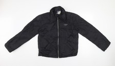Diesel Men's Black Nylon Bomber Jacket M Regular Fit Full Zip