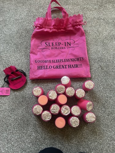 Sleep rollers set pink hair - in,