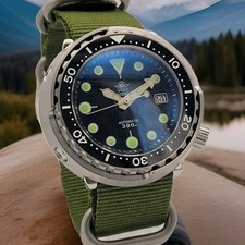 Mens Luxury Black 'Tuna' Divers Watch 30ATM WR (SEIKO TMI) NH35 Automatic Movt