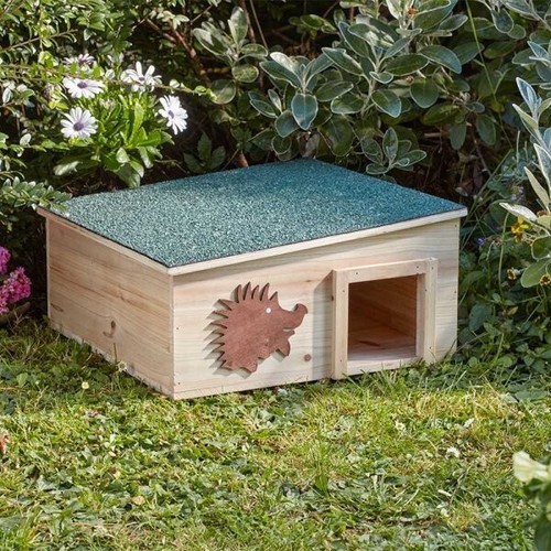 Wooden hedgehog house - hedgehog,