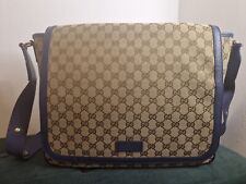 Gucci Baby Changing Bag Blue Trimming GG Monogram Canvas.