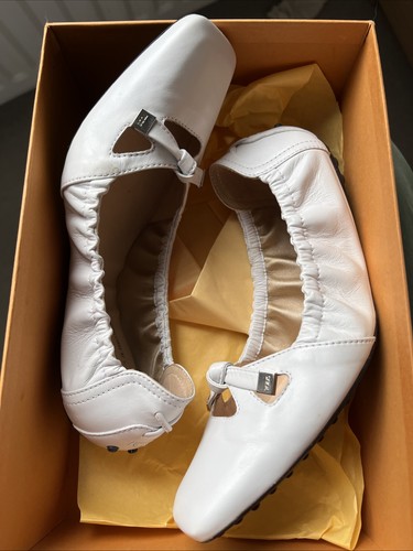 Tod white leather - leather, bow