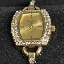 River Island Women's Quartz Watch Working with New Battery Rhinestones Boxed