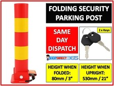 Folding Locking Parking Bollard Post Barrier Security Driveway Park Drive 20-47