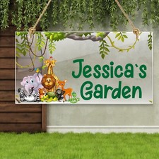 Personalised Sign Jungle Animals Children?s Bedroom Door Name Plaque Gift Decor