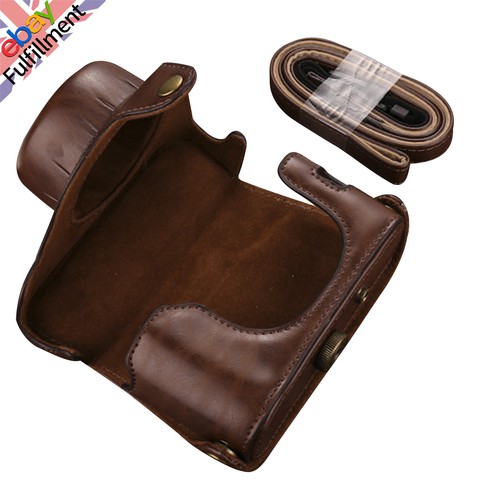 Leather camera case bag - leather,