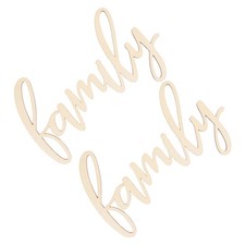  2 Pcs Family Sign Wall Decor Wooden Letter Cut-out Block Letters