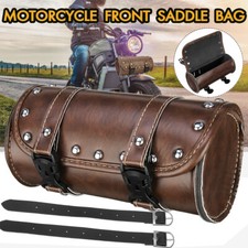 Leather Motorcycle Motorbike Front Fork Tool Roll Saddle Bag Waterproof Luggage