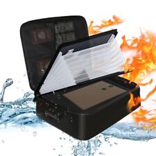 Fireproof Document Box A4 File Storage Bag Organiser Waterproof Safe Bag & Lock