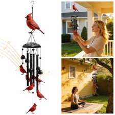 Cardinal wind chimes - cardinal,