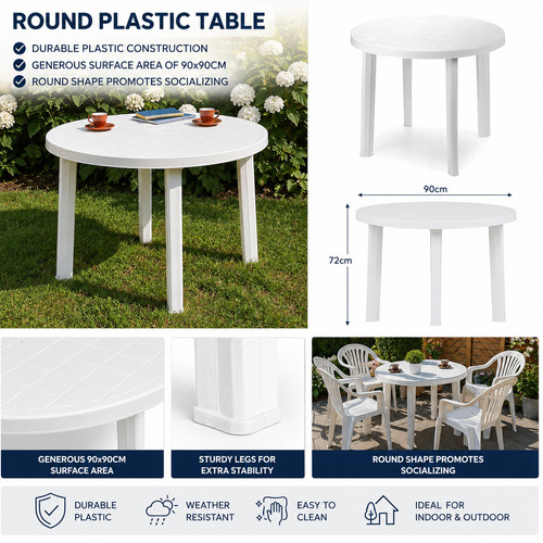 Round plastic garden - round, table