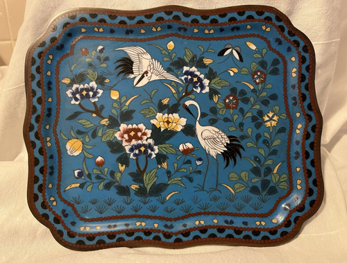 Set cloisonne trays - 2,