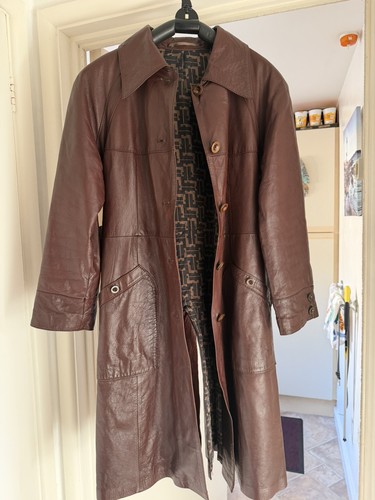 Long real leather - leather, burgundy