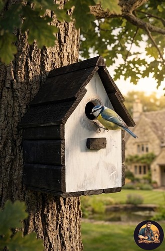 Burnt white bird house - bird,