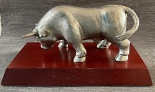 Beautiful heavy silver plated presentation model of a bull