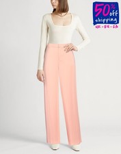 RRP €367 PT TORINO Satin Trousers IT42 US6 UK10 M Pink Lightweight Made in Italy