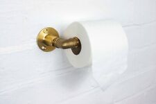 Brass Toilet Roll Holder - Industrial Style Wall Mounted - Vintage, Modern