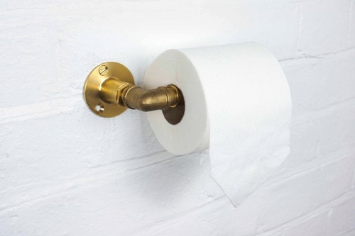 Brass toilet roll holder - toilet,