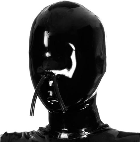 Black latex hood - latex, mask